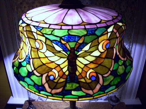 Wilkinson Scopia Moth Leaded Glass Lamp